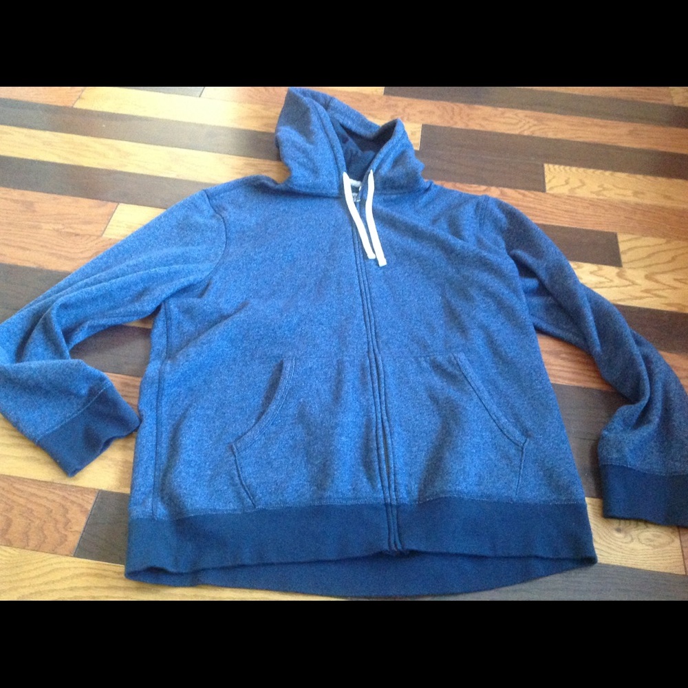 Great heather blue Sonoma hoodie zip front pockets